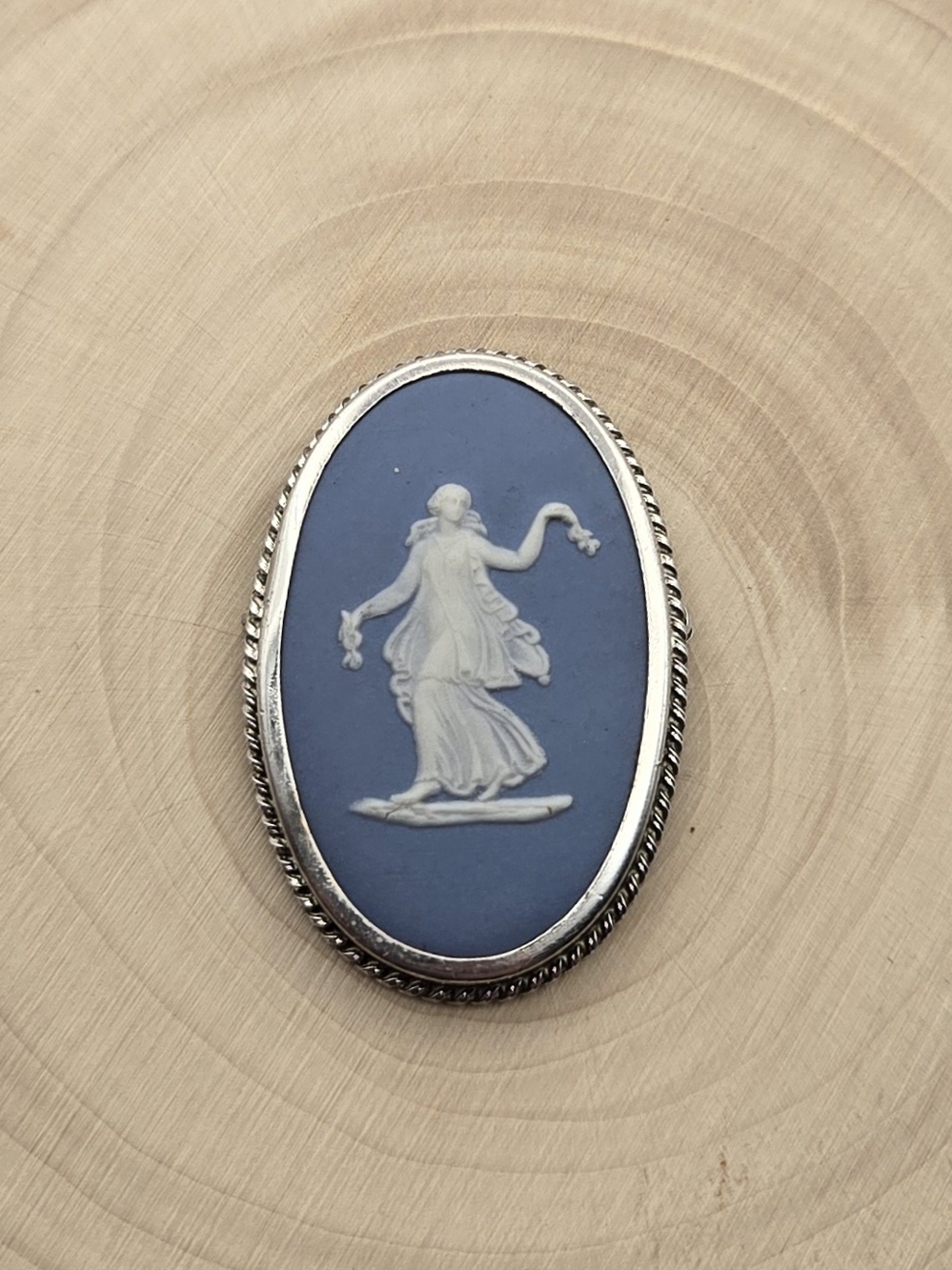 Vintage Wedgwood Jasperware Cameo Brooch – Sterling Silver 925